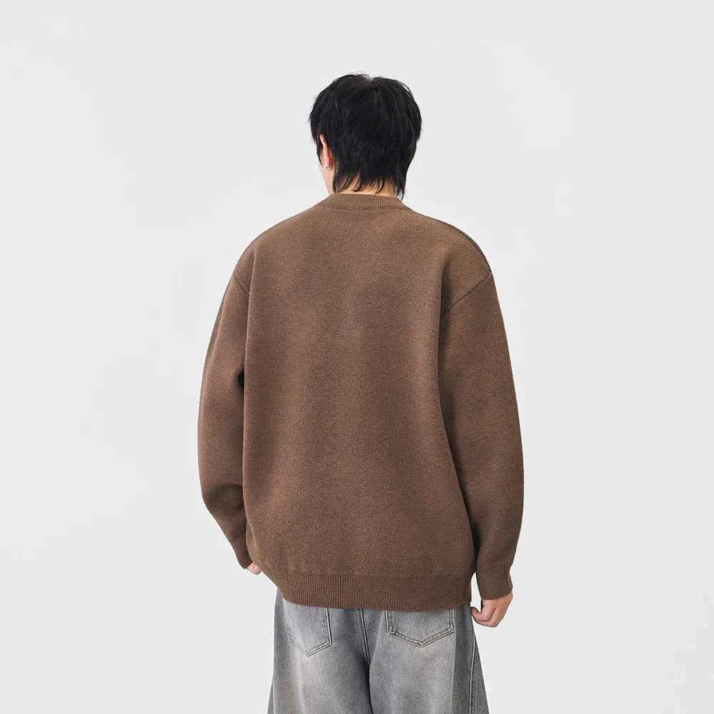 Cozy Winter Letter Print Crew Neck Knitted Sweater