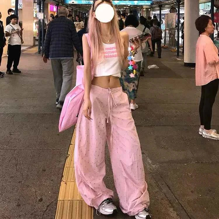 Straight & Sleek Pink Star Print Cool Pants