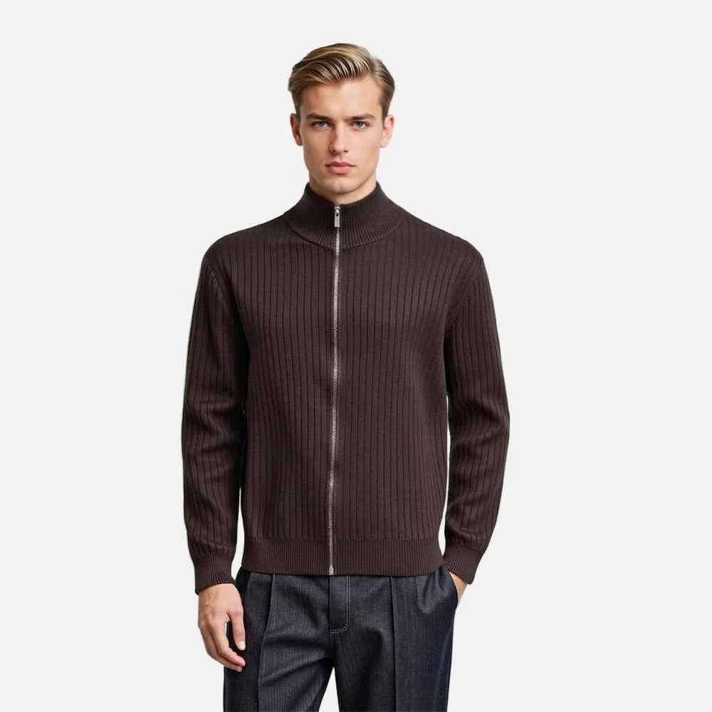 Retro Knitted Stand Collar Classic Cardigan