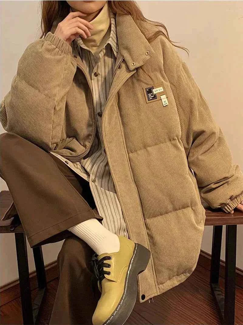 Thick Retro Corduroy Oversized Parkas Jacket