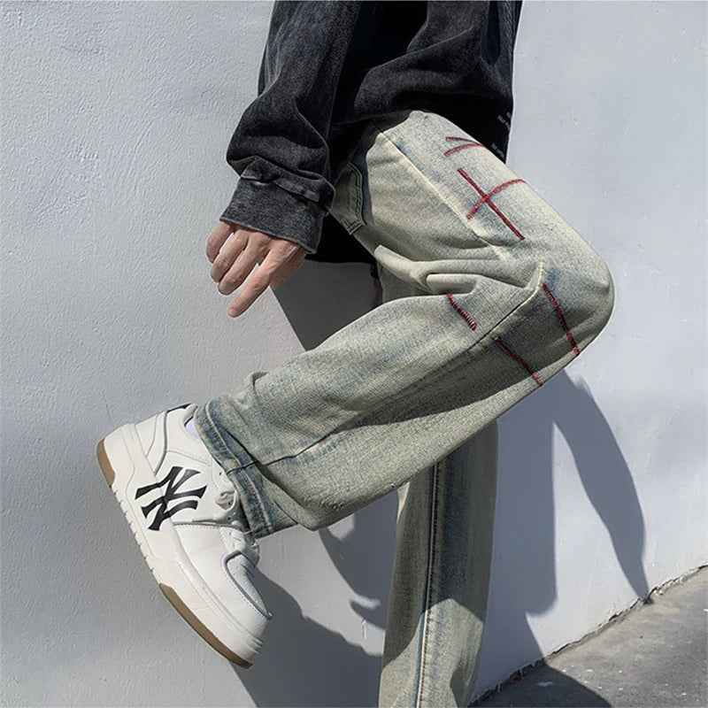Loose Straight Leg Hip Hop Denim Jeans