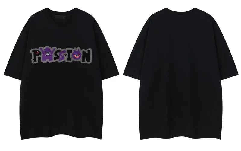 Y2K Embroidered Cartoon Short Sleeve Hip Hop T-Shirt