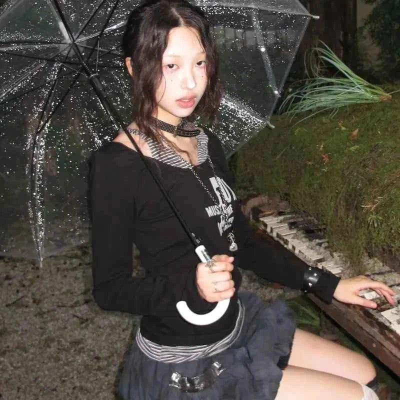 Gothic Patchwork Graphic T-Shirt