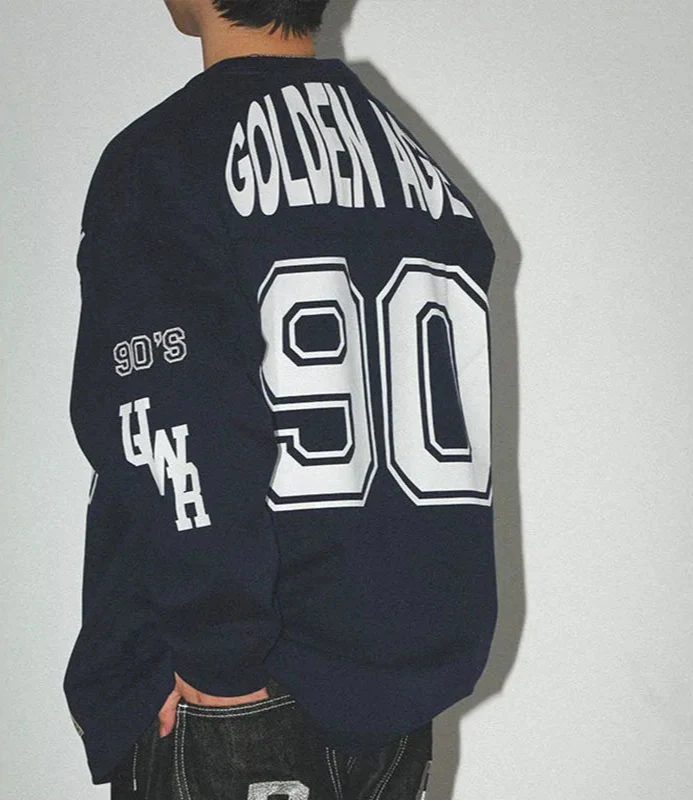 Casual Retro Oversized Loose Letter Print Sweatshirt - Luxuryurbanwear