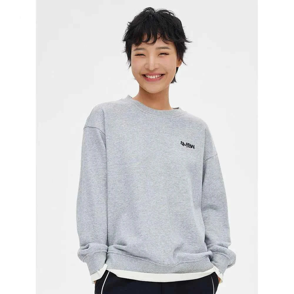 Comfortable Round Neck Embroidered Letter T-Shirt