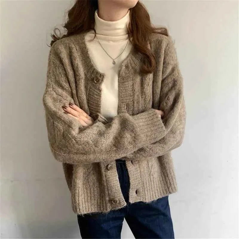 Flattering Casual Button Knit Cardigan