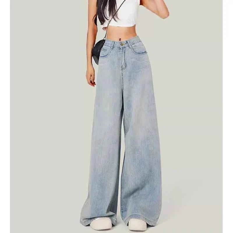 Essential High Waist Baggy Wide Leg Jeans