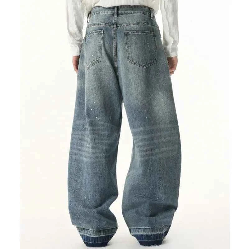 White Cat Whisker Washed Straight Jeans