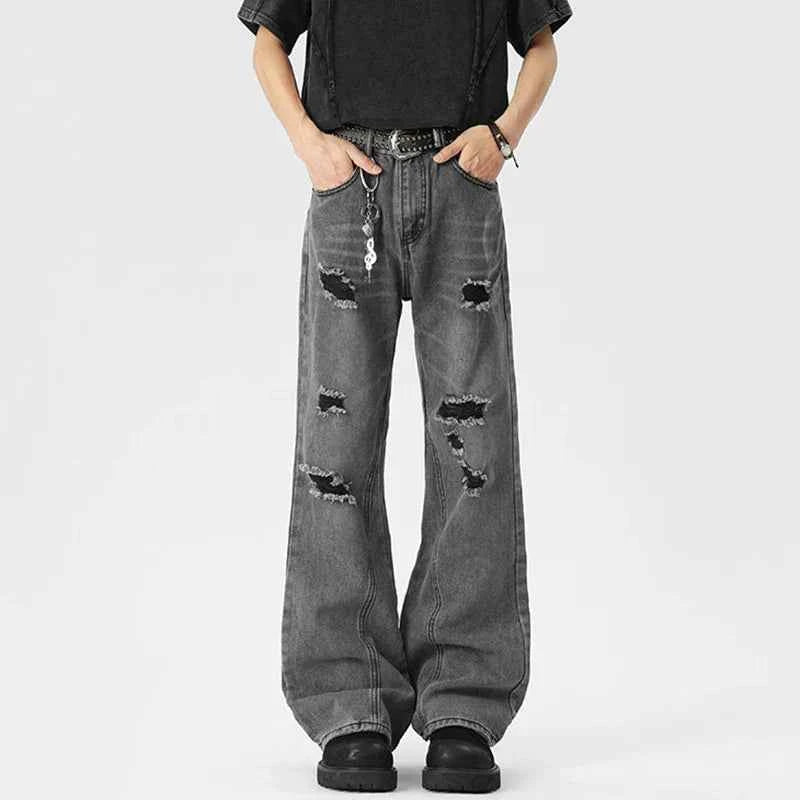 Oversized Energy Broken Hole Slim Jeans