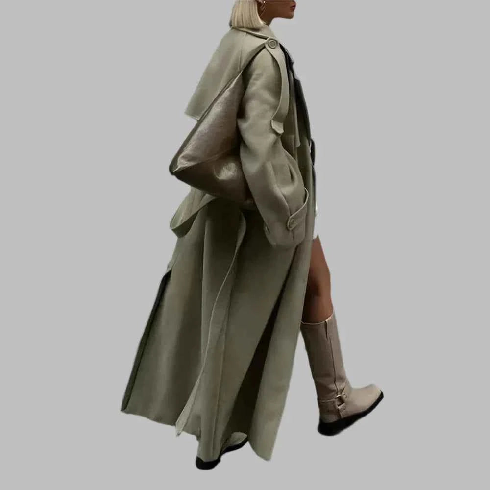 Vintage Solid Chic Long Coat