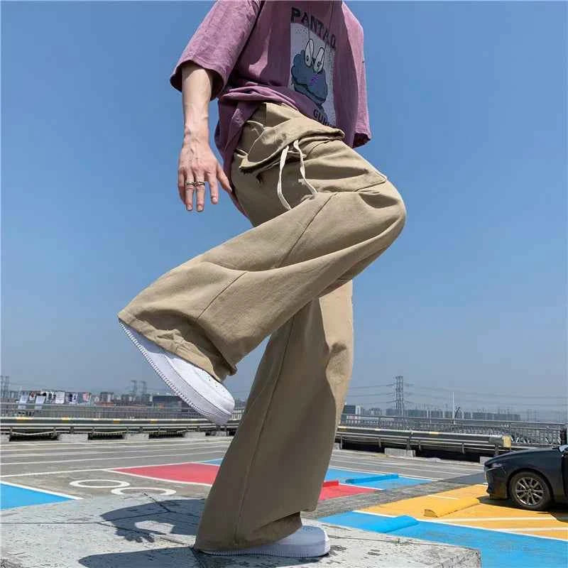 Y2K Japanese Style Loose Straight Leg Cargo Pants