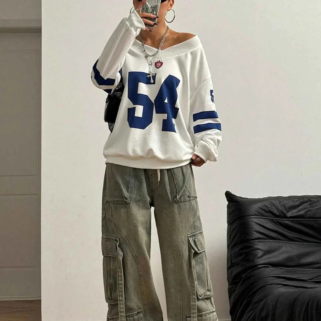 Y2K Oversized Energy Retro Personalized Sweatshirt