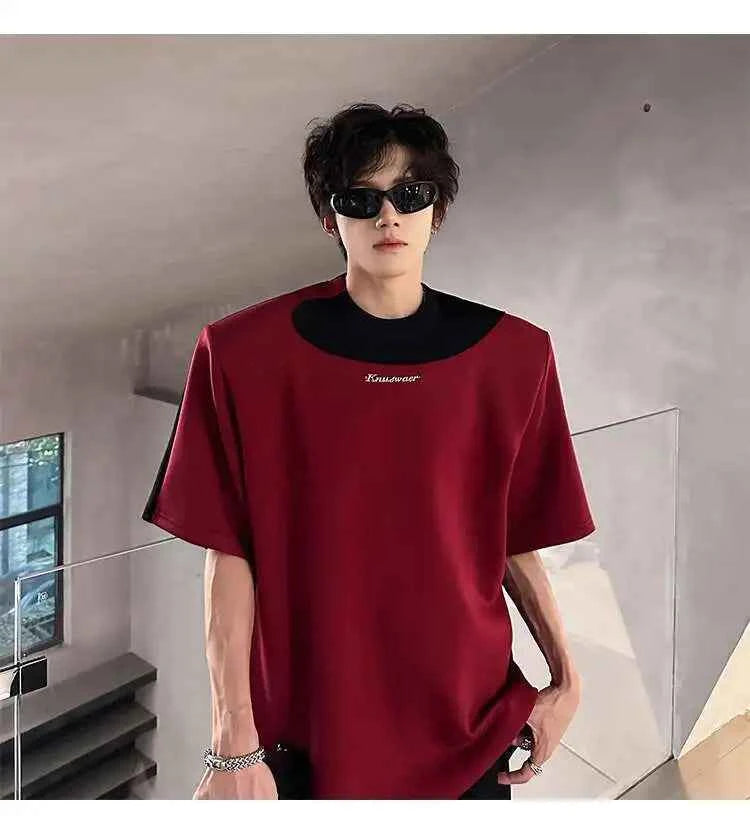 Versatile Stylish Color Contrast Short Sleeve T-Shirt