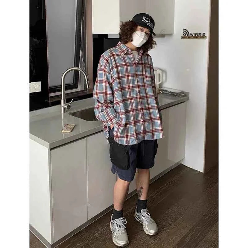 Elevated Stylish Loose Fit Plaid Long Sleeve Shirt