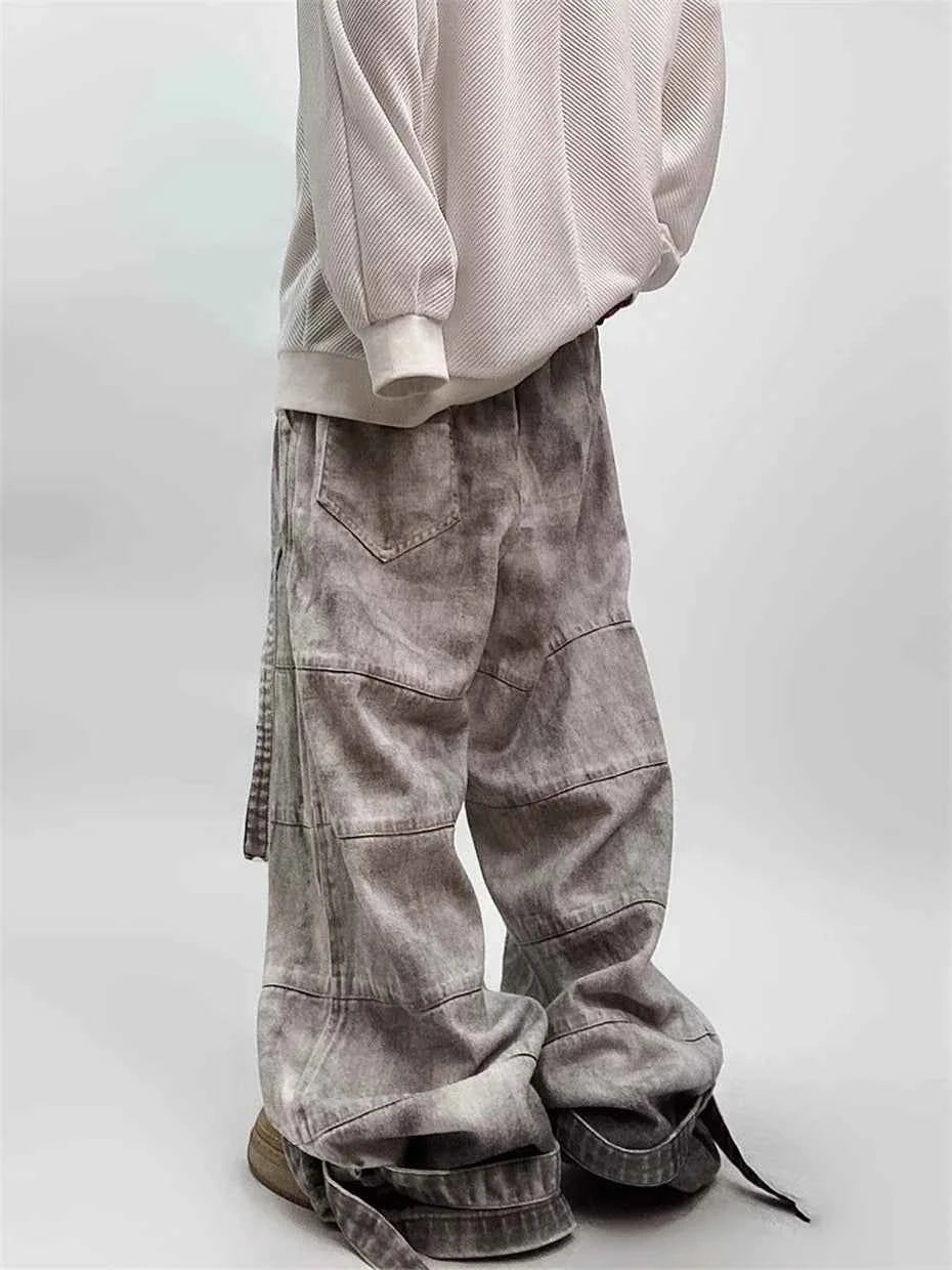 Vintage Ripped Hole Tie Dye Jeans
