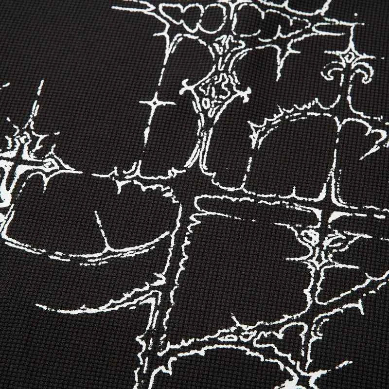 Graphic Print Fake Two Layered Long Sleeve T-Shirt