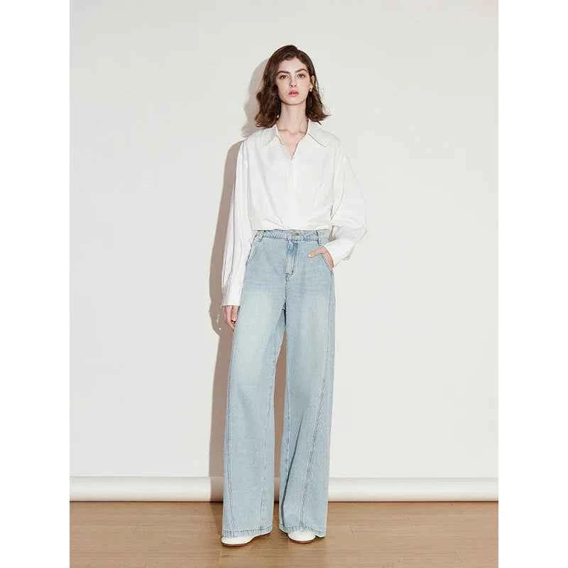 Stylish Mid Waist Stonewashed Denim Jeans