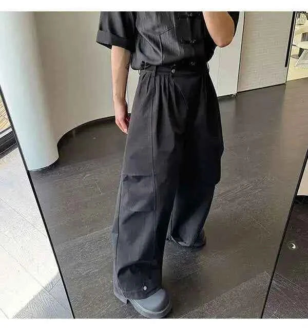 Casual Original Splicing Design Wide Leg Pants