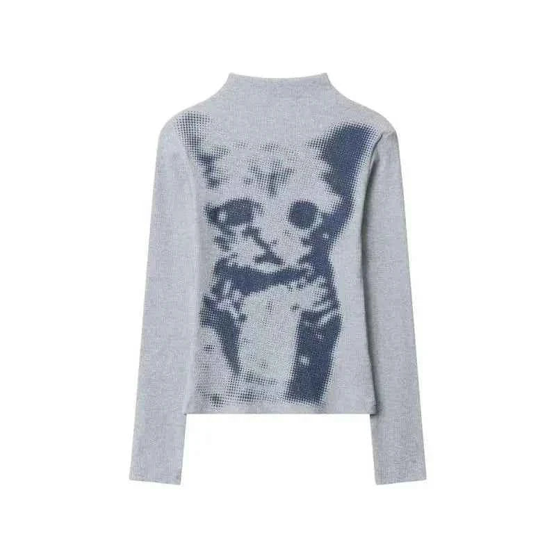 Graphic Cat Print Long Sleeve T-Shirt