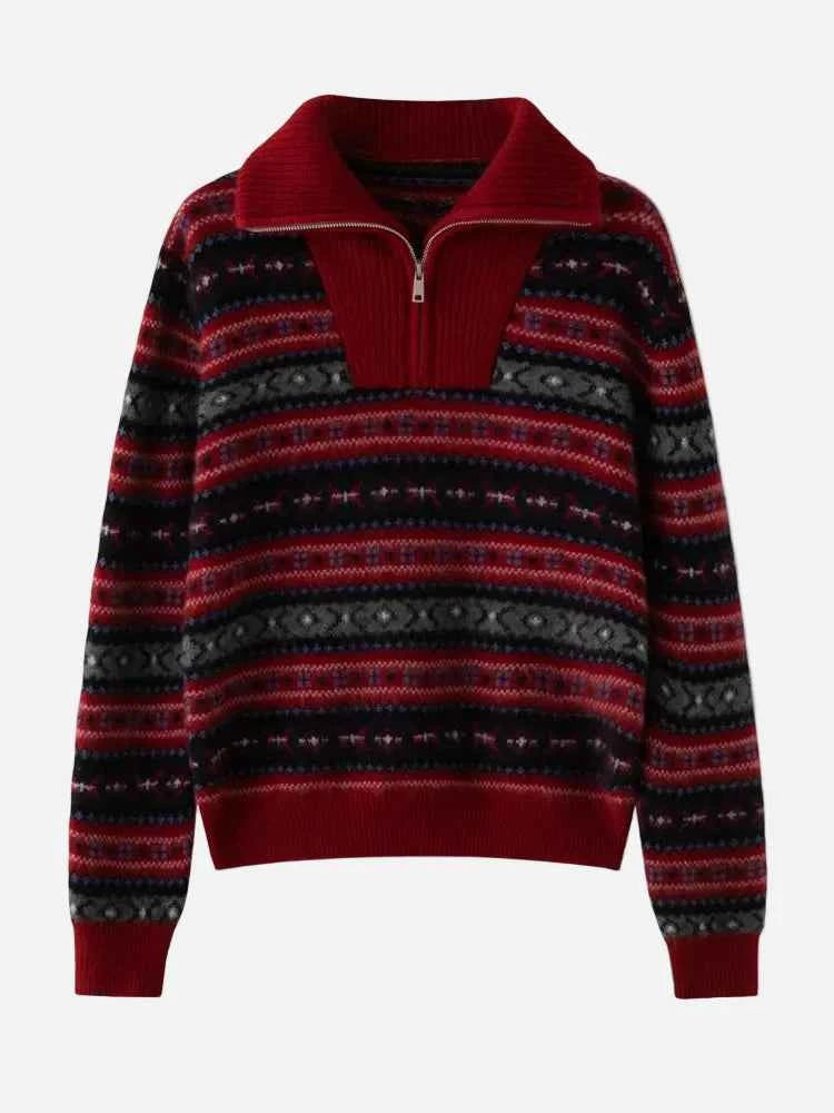 Cozy Vintage Half Zipper Casual knitwear Sweater