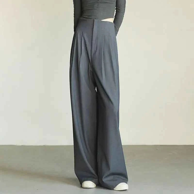Classic Comfort Draping Effect High Waist Wide Pants