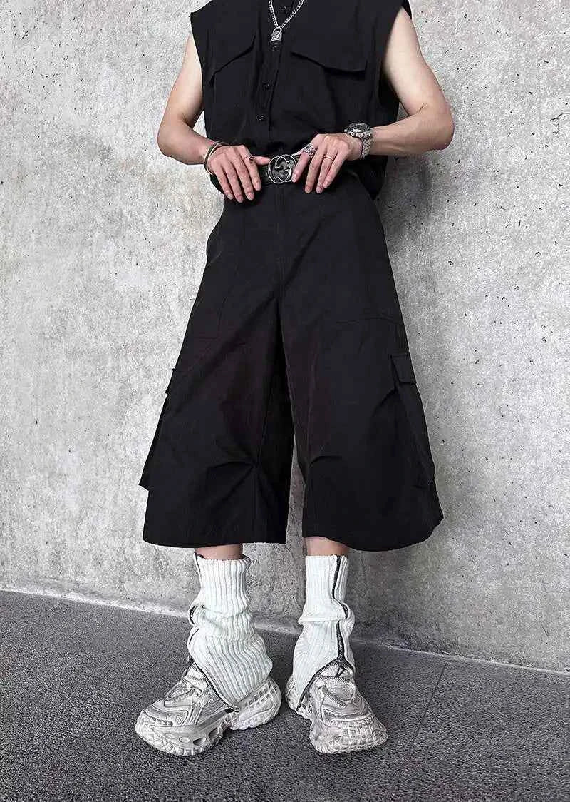 High Quality Solid Color Pockets Jorts