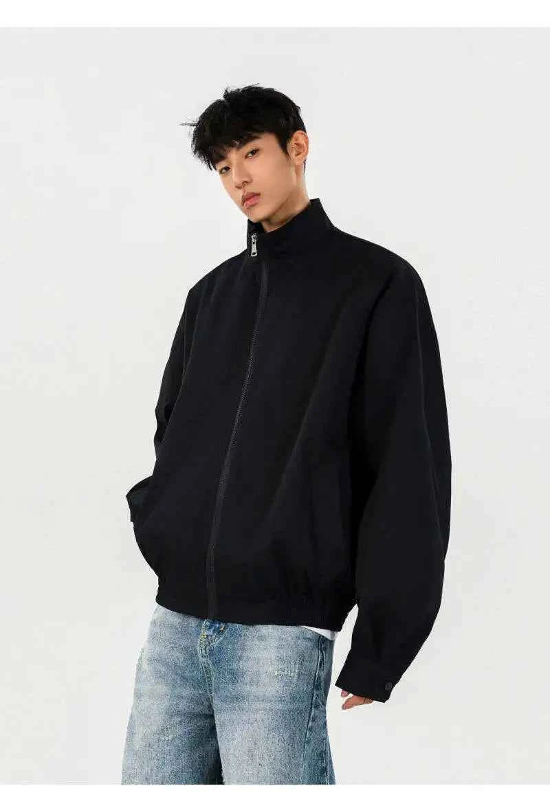 Streetwear Stylish Zip-Up Stand Collar Casual Jacket