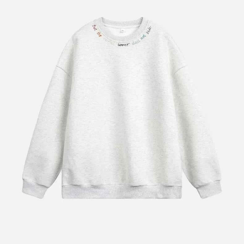 Rainbow Letter Embroidery Crewneck Sweatshirt