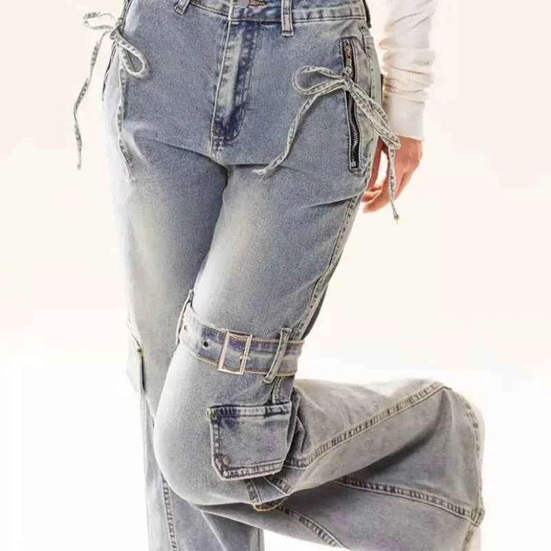 Women’s Bow Patchwork Baggy Jeans