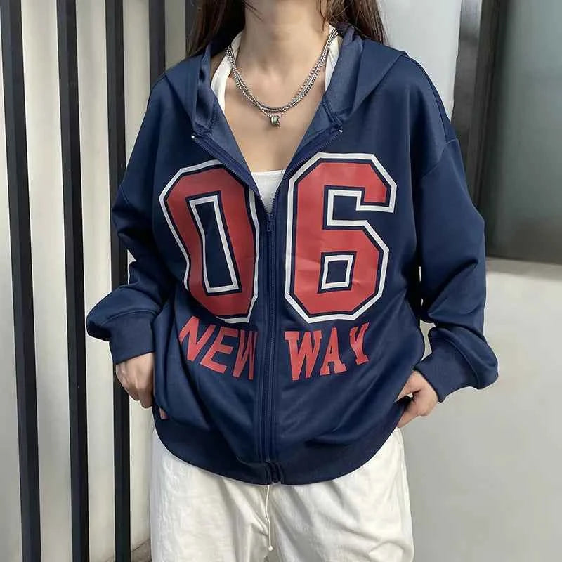 Plush Vintage Letter Print Winter Sweatshirt