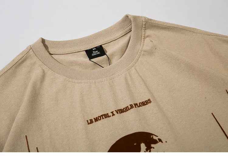 Bold Oversize Graphic Letter Print T-Shirt