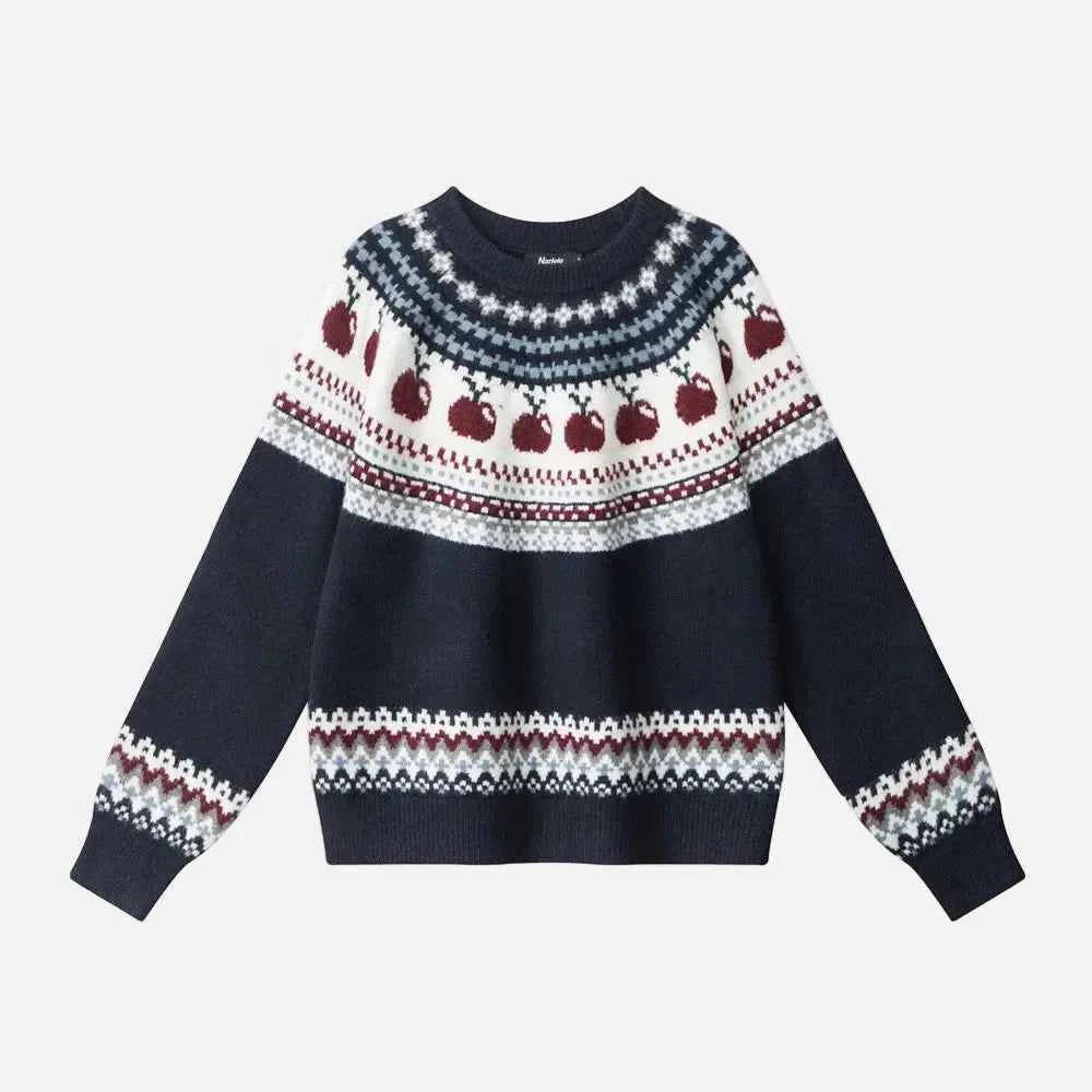 Cozy Soft Fair Isle Knitted Crewneck Sweater