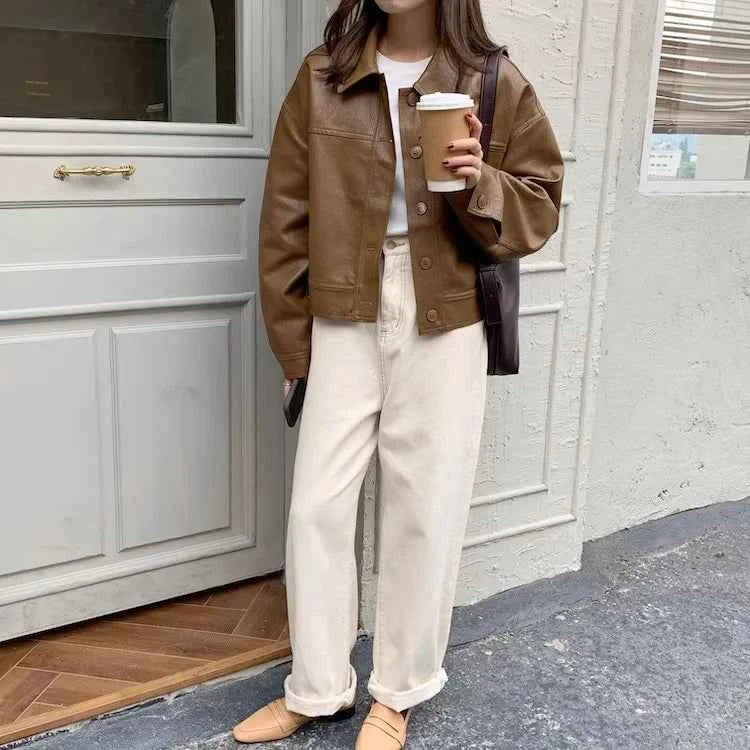 Women Winter Comfort Retro Leather Jacket