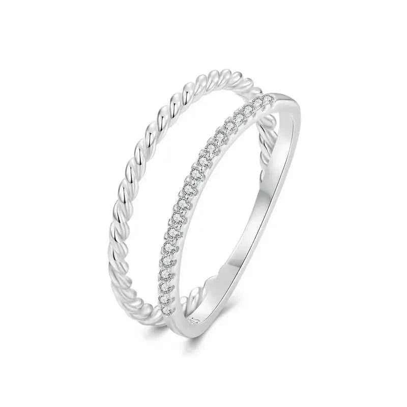 Elegant White Gold Stacking Ring