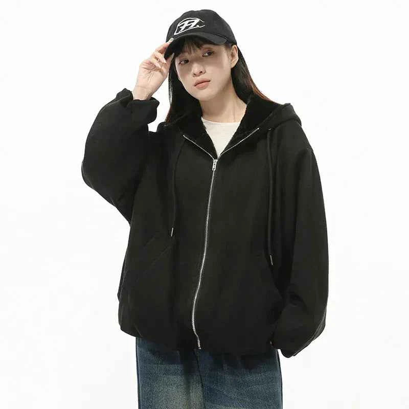 Zip Up Hoodie Overtailled Casual