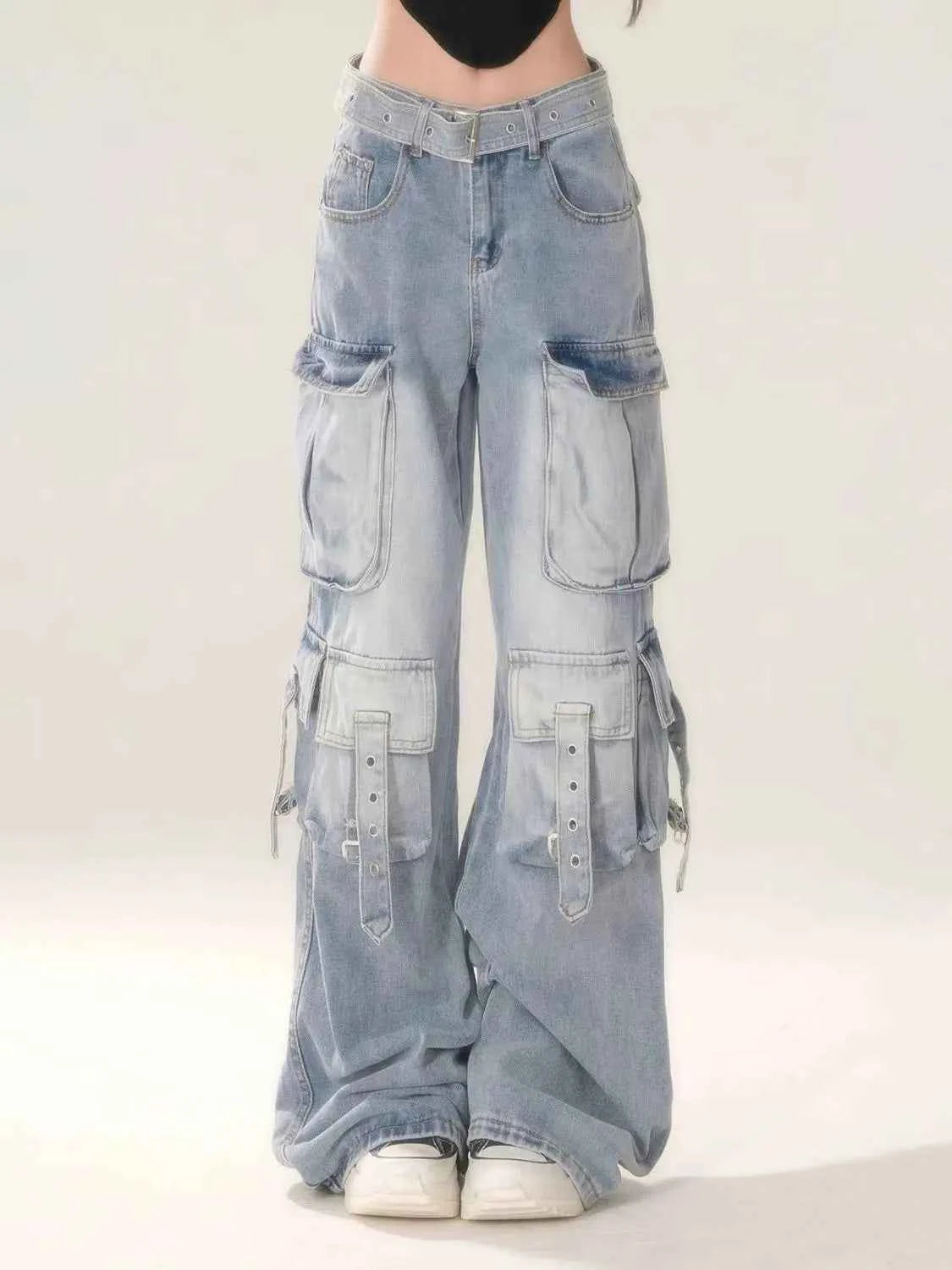 High Street Washed Multi Pocket Jeans