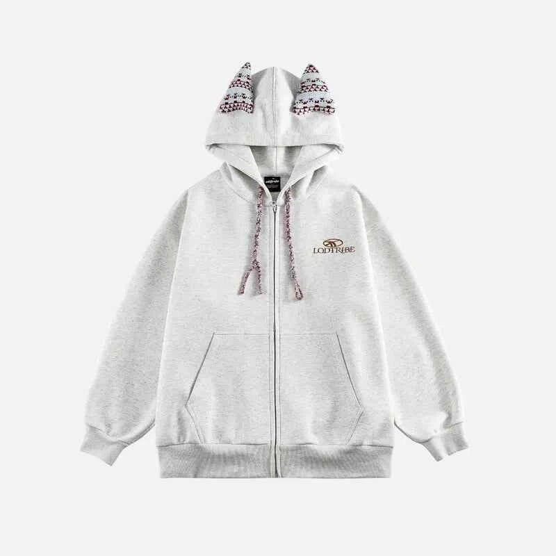 Cute Loose Cat Ear Casual Hooded Sweatshirt