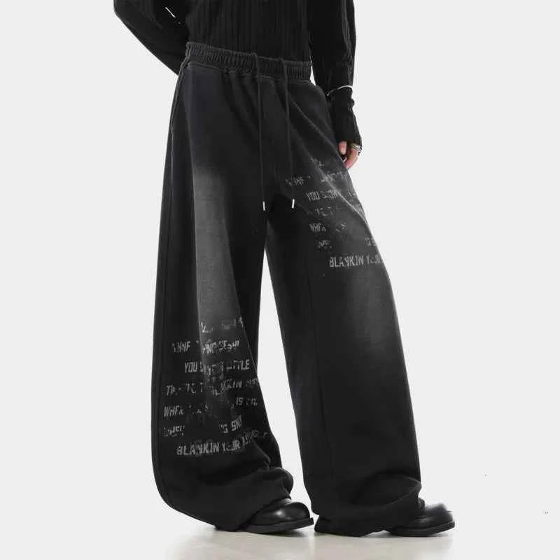 Chic Drawstring Elastic Waist Letter Printing Sweatpants
