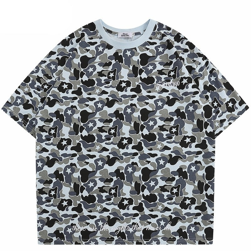 Snappy Crocodile Star Camouflage Design T-Shirt