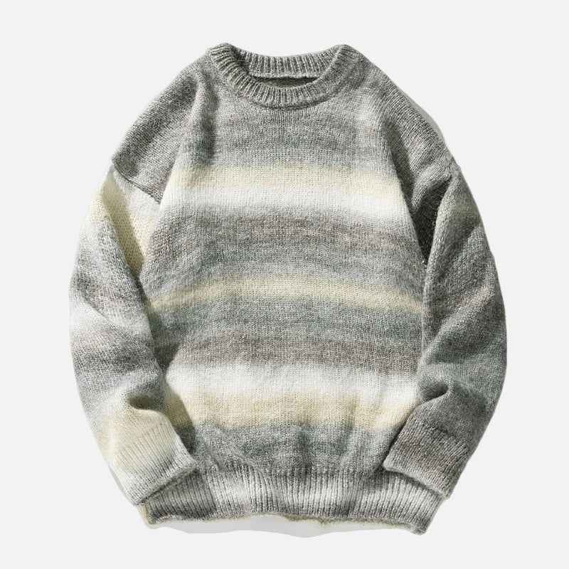 Cozy Gradient Striped Oversized Knitwear Sweater