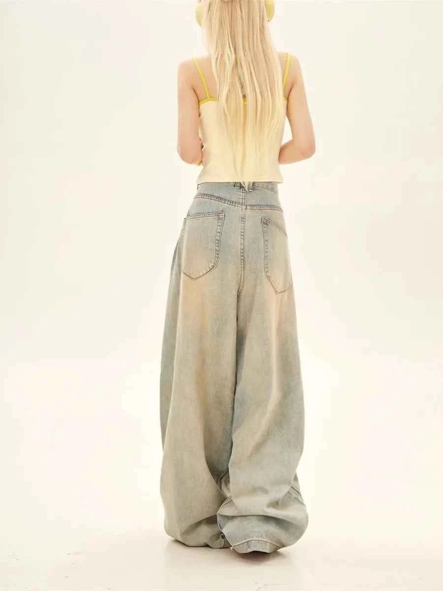 Retro Baggy Low Waisted Wide Leg Jeans