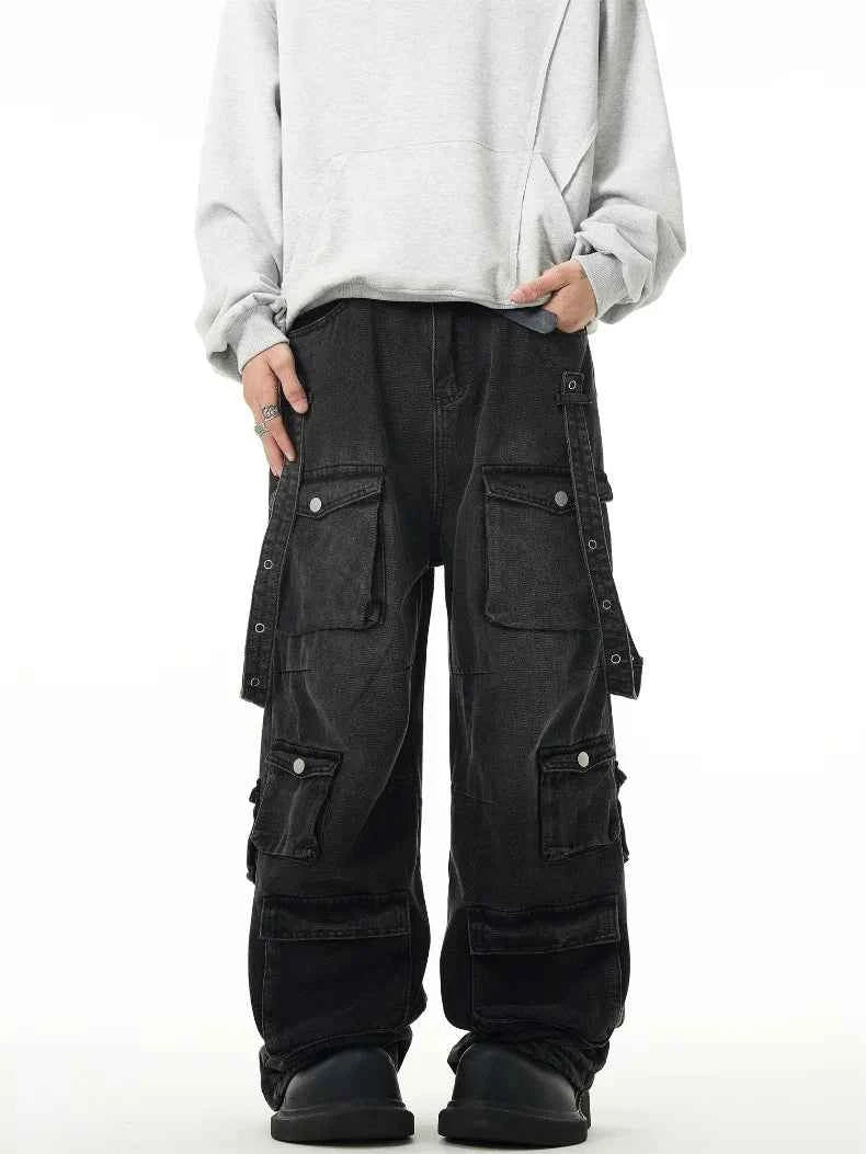 Advanced Streetwear Loose Fit Cargo Jeans