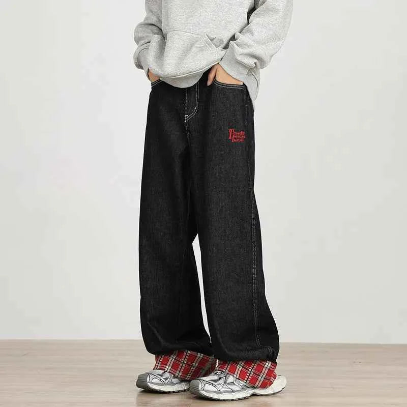 Luxury Straight & Sleek Patchwork Wide Leg Jeans