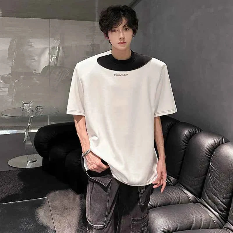 Versatile Stylish Color Contrast Short Sleeve T-Shirt