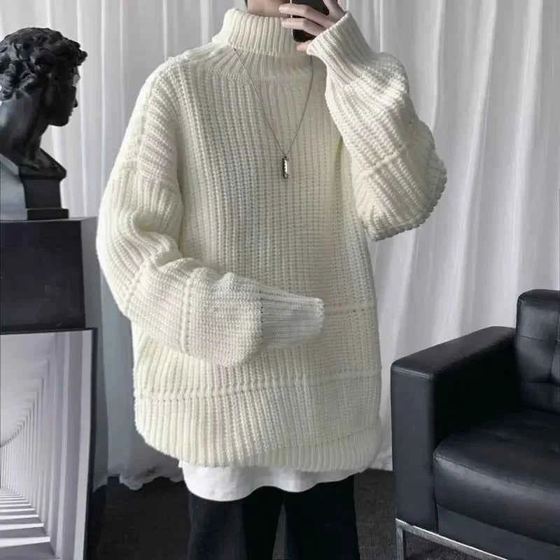 Cozy Korean High Neck Knit Turtleneck Sweater