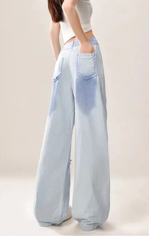 Stylish Korean Patchwork Button Zipper Jeans - Luxuryurbanwear