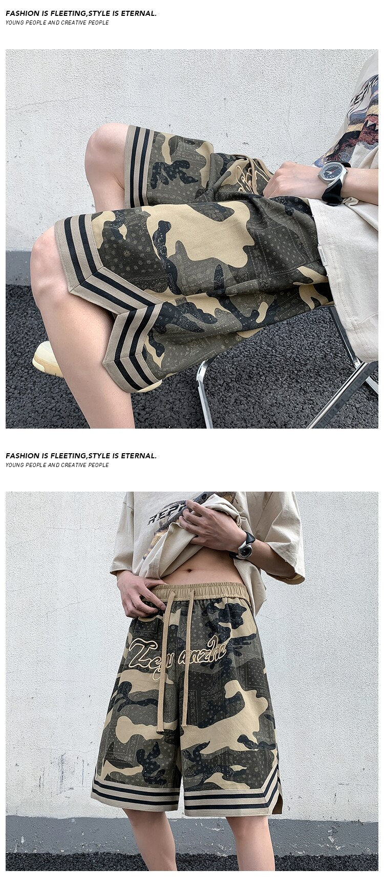 Camo Goth Knee Length Shorts