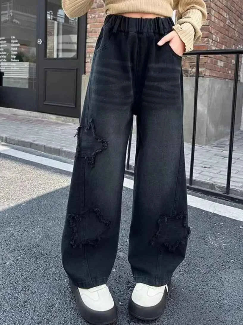 Straight & Sleek Black High Waist Wide Leg Jeans