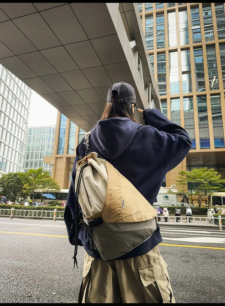 Two Tone Drawstring Backpack