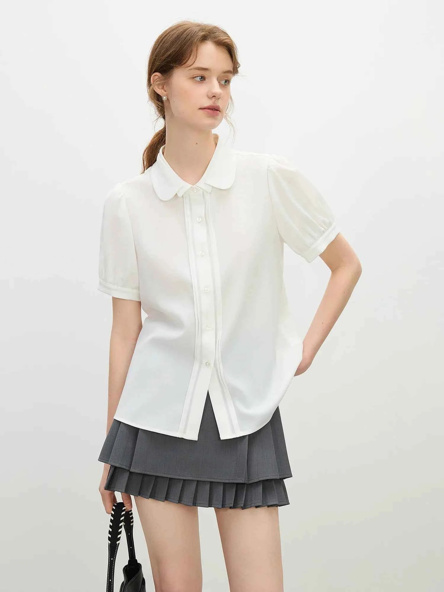 Elegant Layered Collar Office-Ready Blouse Shirt